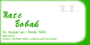mate bobak business card